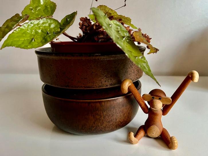 Zeldzaam Arabia Ruska 2-delig Bloempot Ulla Procopé 70’s, Tuin en Terras, Bloempotten, Zo goed als nieuw, Aardewerk, Minder dan 40 cm