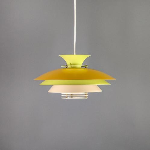 Top-Lamper hanglamp groen met geel, vintage Scandinavisch, Huis en Inrichting, Lampen | Hanglampen, Zo goed als nieuw, 75 cm of meer