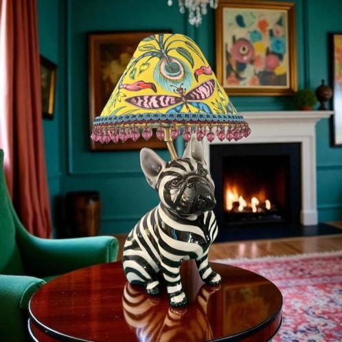 Tafellamp bulldog, Huis en Inrichting, Lampen | Tafellampen, Zo goed als nieuw, Minder dan 50 cm, Stof, Ophalen of Verzenden