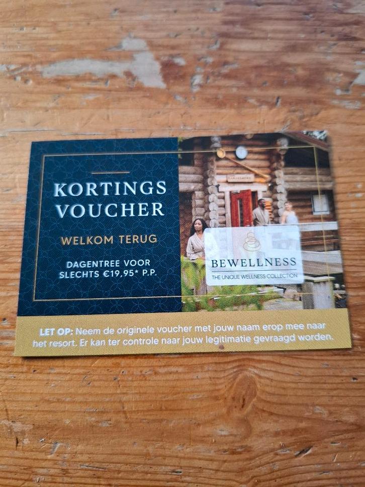Sauna kortingsvoucher 2 personen Be Wellness,  januari, Tickets en Kaartjes, Kortingen en Cadeaubonnen, Twee personen, Spa of Sauna