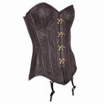 Leren steampunk korset model 23 maat small t/m 6xl, Kleding | Dames, Ophalen of Verzenden, Bruin, Body of Korset