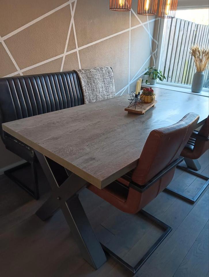 Eettafel met X-frame - 190x90cm, Huis en Inrichting, Tafels | Eettafels, Ophalen of Verzenden