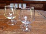4 vintage borrelglaasjes, licht getint glas, Antiek en Kunst, Ophalen of Verzenden