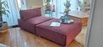 Lounge set, poef, hocker, ribstof bordeaux., Huis en Inrichting, Banken | Bankstellen, Ophalen, Nieuw