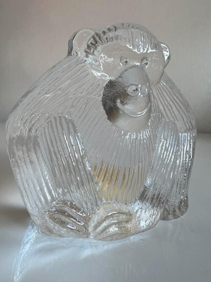 Vintage Lisa Larson Royal Krona Glas Aap Paperweight Zoo, Antiek en Kunst, Kunst | Designobjecten, Ophalen of Verzenden