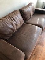 Gratis nubuck leren bank, 2,5 zits donkerbruin, Ophalen, Zo goed als nieuw, 75 tot 100 cm, Tweepersoons