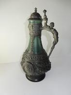 Wijnkaraf Renaissance stijl ca 1870 tin en glas, Ophalen of Verzenden
