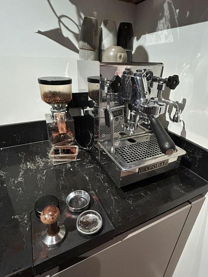 Expobar Leva half automaat koffiemachine complete set, Witgoed en Apparatuur, Koffiezetapparaten, Gebruikt, Espresso apparaat