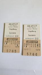 1470 zwitserland 8-7-1987 engelberg - luzern 2 tickets, Verzamelen, Spoorwegen en Tramwegen, Verzenden