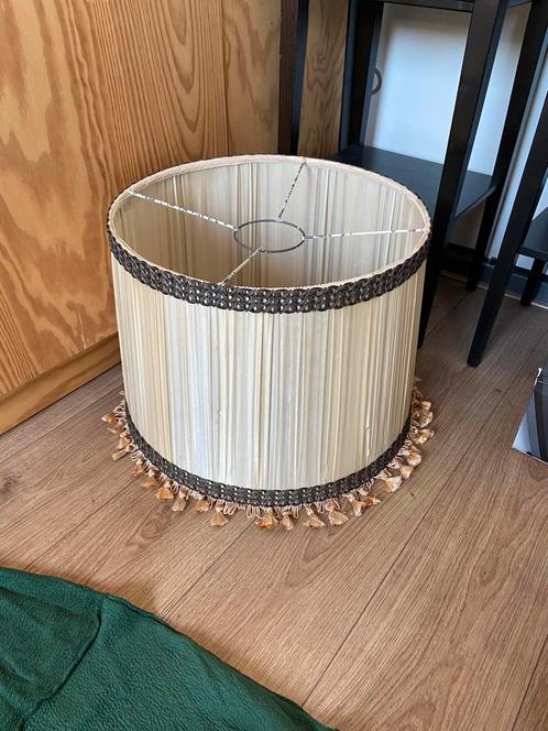 Rustieke lampenkap, Huis en Inrichting, Lampen | Lampenkappen, Gebruikt, 25 tot 50 cm, Rond, Beige, Ophalen