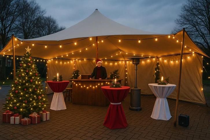 Kerstborrel Tent Compleet Winterpakket 10x10m, Diversen, Kerst, Nieuw, Ophalen of Verzenden