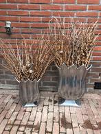 2 leuke ijzeren vazen, Huis en Inrichting, Woonaccessoires | Vazen, Ophalen, Gebruikt