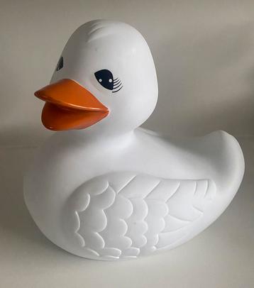 Grote witte eend. Piept. Afm.25x24x18 cm. beschikbaar voor biedingen