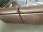 Natuzzi lederen bankstel met chaise longue, Ophalen of Verzenden, Zo goed als nieuw, Driepersoons, Leer