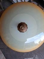 Plafonnière glas met koperen rozet 55 cm doorsnee, Ophalen, Glas