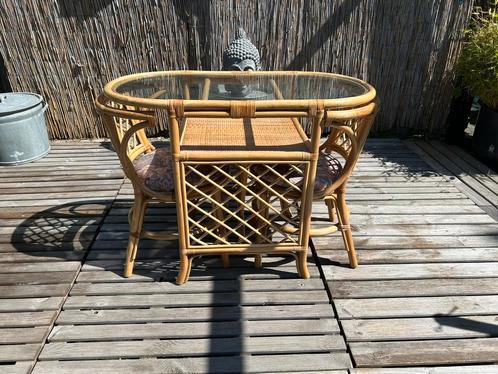 Prachtige vintage set tafel en stoelen prijs=vast, Antiek en Kunst, Antiek | Meubels | Tafels, Ophalen