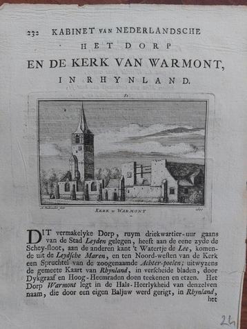 81 / Kerk te Wamont - Warmond Gravure A. Rademaker 18e eeuw beschikbaar voor biedingen