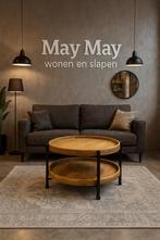 Salontafel mangohout/metaal Ø70cm Direct/Leverbaar, Ophalen, 50 tot 100 cm, Rond, Nieuw