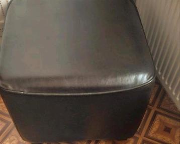 Lederen Hocker piet klerkx vandaan/Voetenbank Donker bruin   beschikbaar voor biedingen