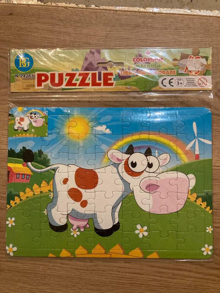 Puzzel Koe - 49 Stukjes - 3+ - NIEUW, Kinderen en Baby's, Speelgoed | Kinderpuzzels, Nieuw, 2 tot 4 jaar, 10 tot 50 stukjes, Ophalen
