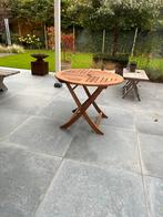 Teak houten tafel - Rond - 92cm, Tuin en Terras, Ophalen, Gebruikt, Rond, Teakhout