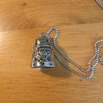 Gremlin Guardian Bell RVS Live to ride met ketting, Ophalen of Verzenden, Nieuw, Zilver, Overige materialen