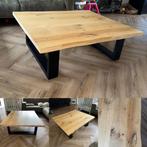 Eiken boomstam salontafel, Huis en Inrichting, Tafels | Salontafels, 100 tot 150 cm, Eikenhout, Ophalen of Verzenden, Zo goed als nieuw