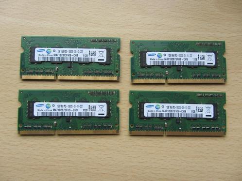 4x Samsung 1GB PC3-10600 DDR3-1333MHz non-ECC Unbuffered CL9, Computers en Software, RAM geheugen, Zo goed als nieuw, Laptop, 1 GB of minder