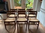 Vintage stoelen 6 stuks, Huis en Inrichting, Stoelen, Ophalen, Bruin, Vintage, Zo goed als nieuw