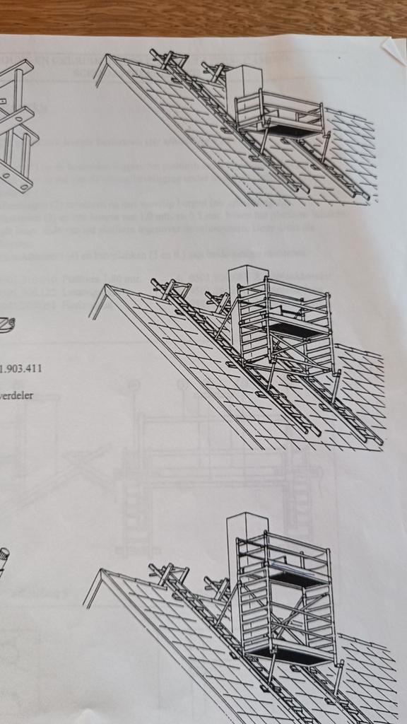 Daksteiger schoorsteen steiger Custers, Doe-het-zelf en Verbouw, Steigers, Gebruikt, 5 meter of hoger, Ophalen