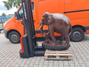 Uniek Zeer Grote Hardhouten Olifant 130cm in prachtige staat beschikbaar voor biedingen