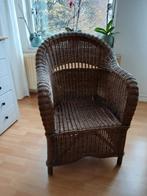 Rieten stoel bruin, Huis en Inrichting, Stoelen, Ophalen, Gebruikt, Bruin, Riet of Rotan
