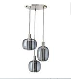 Plafondlamp voor 3 lampen, vernikkeld/grijs glas, 41 cm, Huis en Inrichting, Lampen | Hanglampen, Minder dan 50 cm, Nieuw, Glas