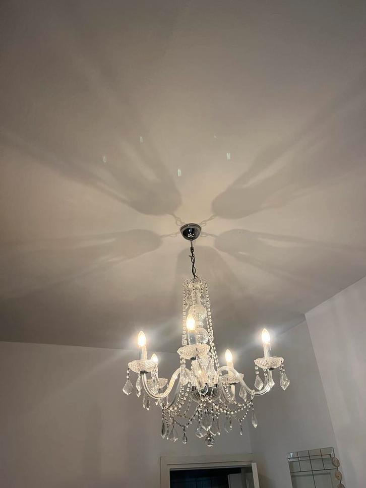 Elegante Kroonluchter, Huis en Inrichting, Lampen | Kroonluchters, Zo goed als nieuw, Glas, Ophalen of Verzenden