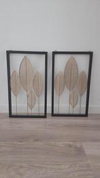 Wanddecoratie bladeren goud en zwart metaal van Leenbakker, Huis en Inrichting, Ophalen, Minder dan 50 cm, 50 tot 75 cm, Zo goed als nieuw