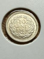 10 cent 1919 Wilhelmina, Postzegels en Munten, Munten | Nederland, Zilver, Ophalen of Verzenden, 10 cent, Koningin Wilhelmina