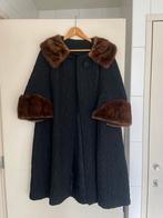 Zwarte jas met bontkraag, Maat 38/40 (M), Zwart, Ophalen of Verzenden, Onbekend