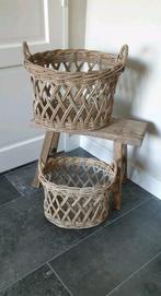 Hoffz, rotan mandenset  kruislings gevlochten, Ophalen of Verzenden, Nieuw, Rond, Riet