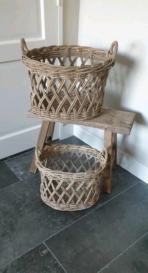 Hoffz, rotan mandenset  kruislings gevlochten, Huis en Inrichting, Woonaccessoires | Schalen en Manden, Nieuw, Rond, Riet, Ophalen of Verzenden