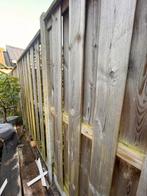 Houten schutting met betonnen palen, Ophalen, 3 tot 6 meter, Hout, 1 tot 2 meter