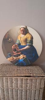 Vermeer Melkmeisje Reproductie Rond, Antiek en Kunst, Ophalen of Verzenden