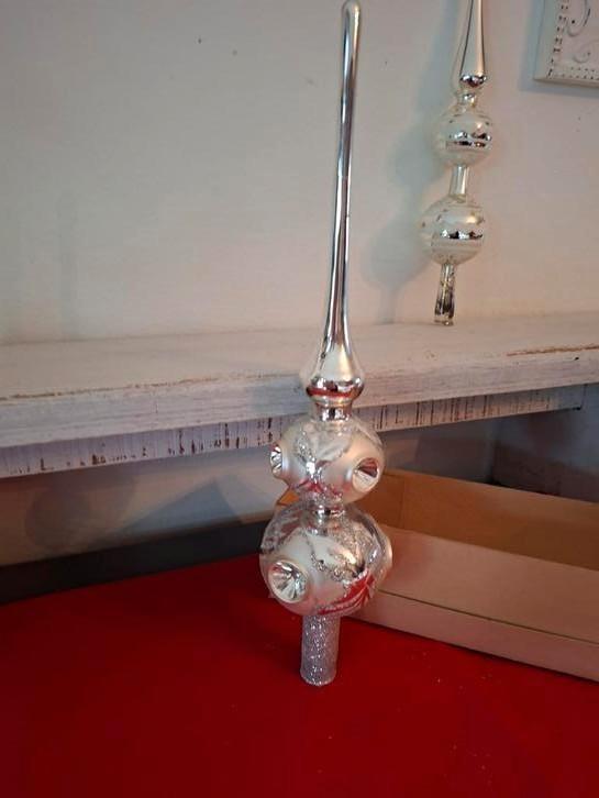 Mooie grote oude glas Kerst piek 33cm. Jaren '70 ❤️🌲❤️, Diversen, Kerst, Zo goed als nieuw, Ophalen of Verzenden