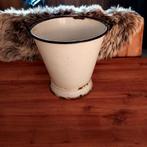 Emaille emmer wit met een kobalt blauwe rand, Ophalen of Verzenden