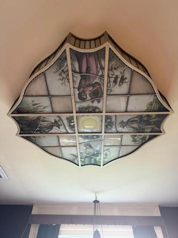 mooie grote antieke plafondlamp Tiffany style beschikbaar voor biedingen
