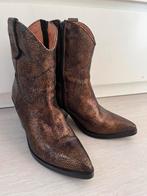 Korte leren cowboylaarsjes in brons, Via Vai, mt38, Ophalen of Verzenden, Zo goed als nieuw, Overige kleuren, Lage of Enkellaarzen