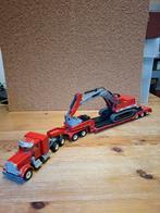 Siku Peterbilt met dieplader en kraan, Ophalen of Verzenden, Gebruikt, Bus of Vrachtwagen, SIKU