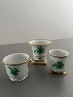 Herend Hungary porcelain set of 3, Verzamelen, Ophalen of Verzenden, Zo goed als nieuw, Kop en/of schotel