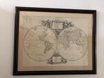 ingelijste kaart wereld/mappemonde, Ophalen, Zo goed als nieuw, 75 tot 100 cm, 75 cm of meer