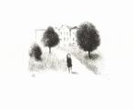 Metten Koornstra litho "Vrouw in Groenzone bij een Stad"1975, Antiek en Kunst, Kunst | Litho's en Zeefdrukken, Ophalen