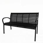 Staal en Houten tuinbank zwart Comfortabel Koopje NIEUW!, Ophalen of Verzenden, Nieuw, Metaal